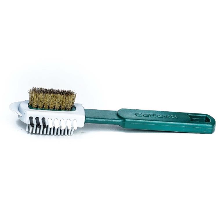COMBI BRUSH MESSING - Hasított bőr kefe